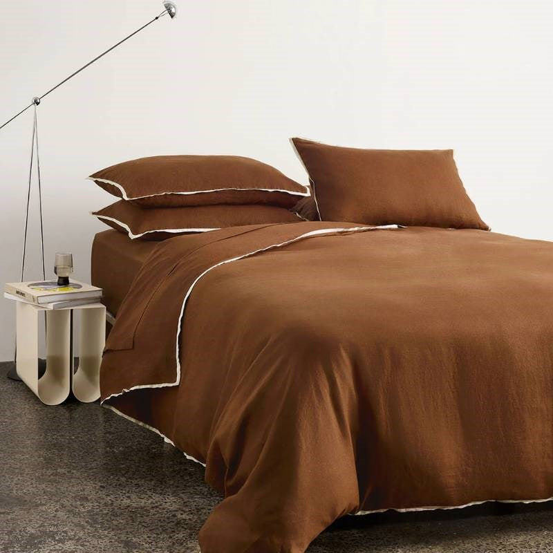 Linen Pillowcase Pair in toffee