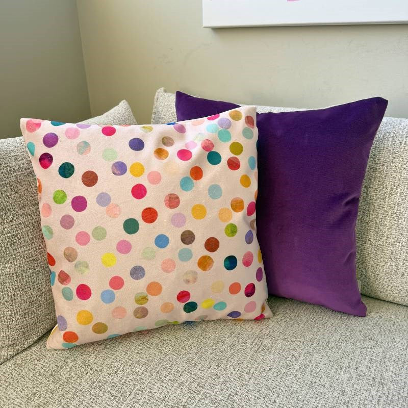 Sweet Sprinkles Velvet Cushion Cover 43cm in vanilla cream
