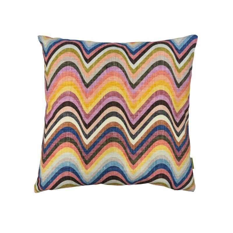 Retro Wave Cotton Cushion Cover 45cm in pastel