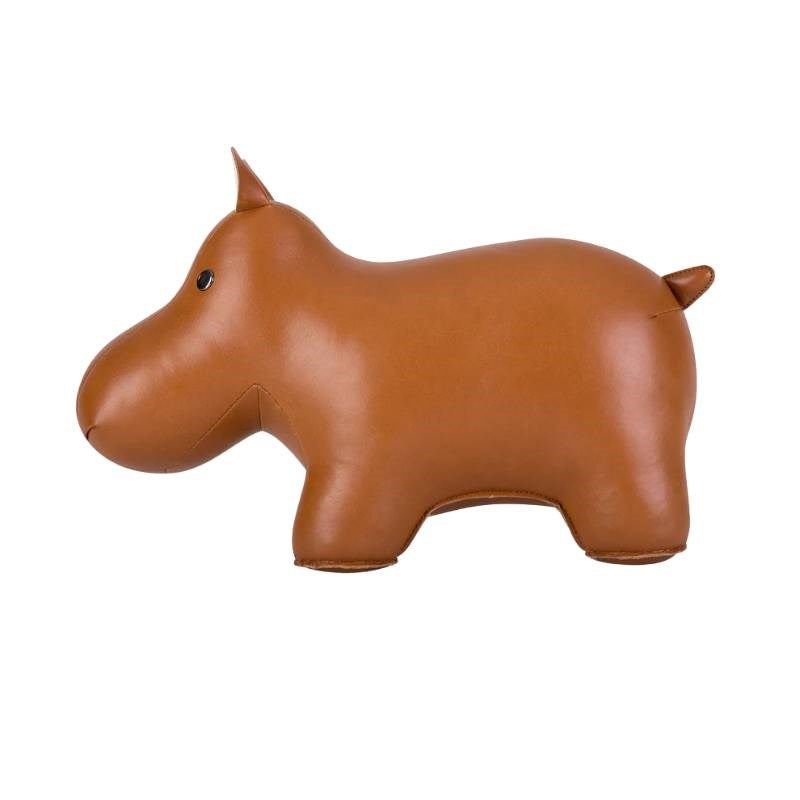 Classic Hippo Doorstop in tan