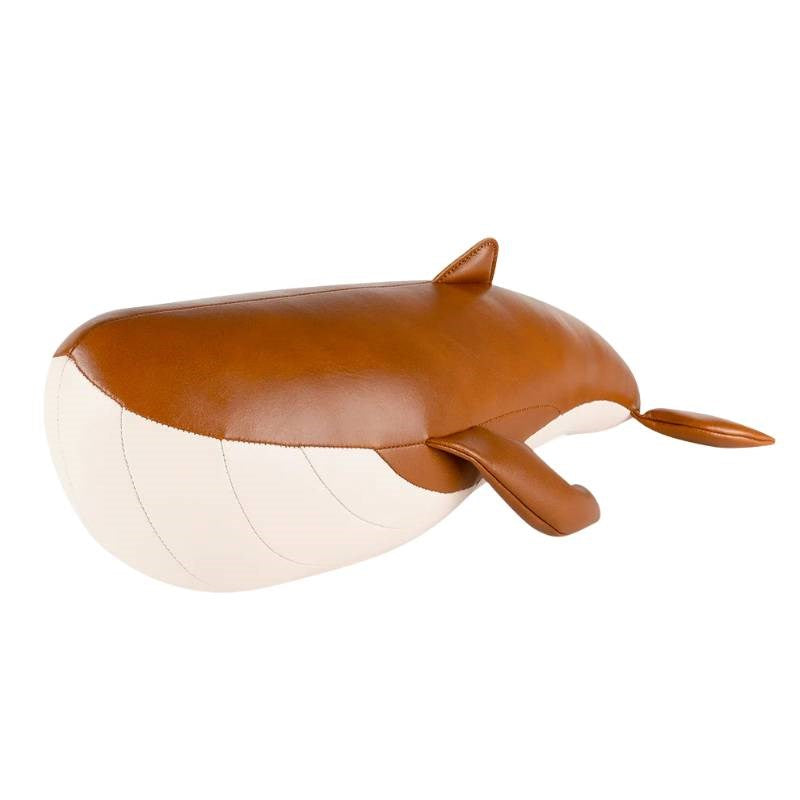 Whale Wave Doorstop in tan