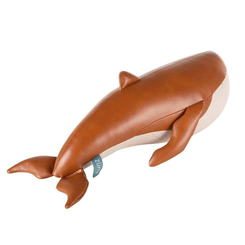 Whale Wave Doorstop in tan