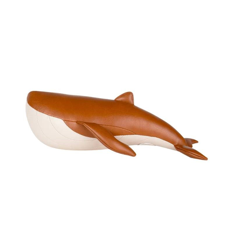 Whale Wave Bookend in tan