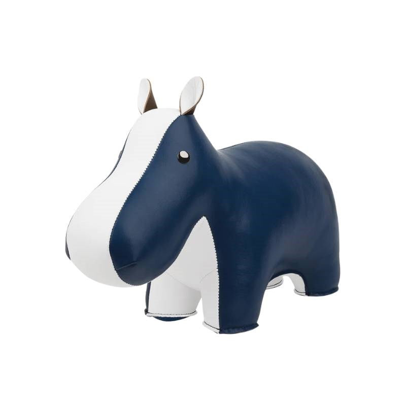 Classic Hippo Bookend in midnight blue