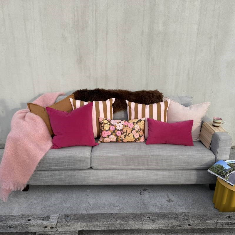 Emanuela Cushion Cover 50cm in pink and brown