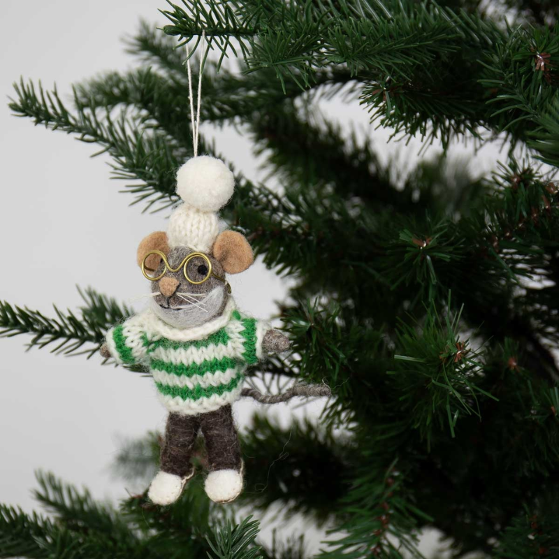 Grandpa with Slipper Felted Ornament