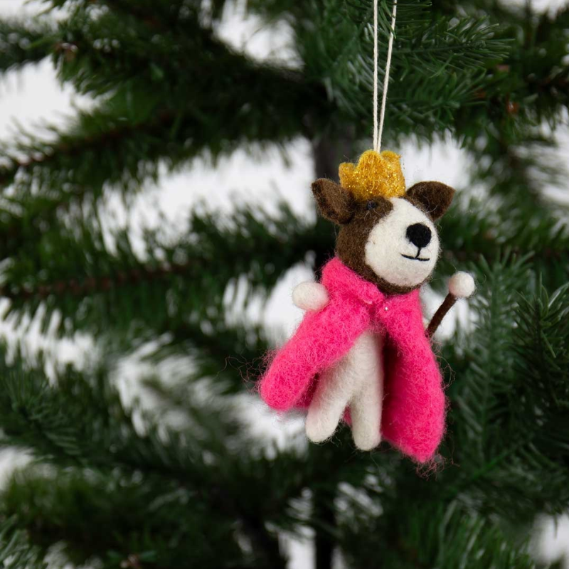 King Dog Felted Ornament