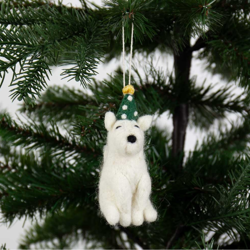 Party Dog Felted Ornament