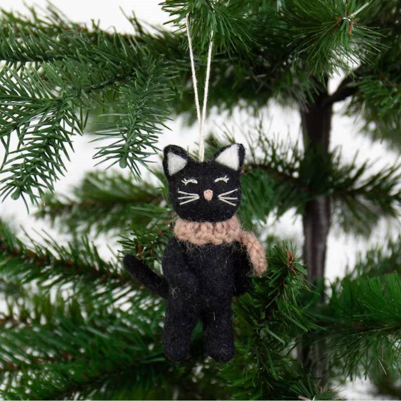 Black Cat Felted Ornament