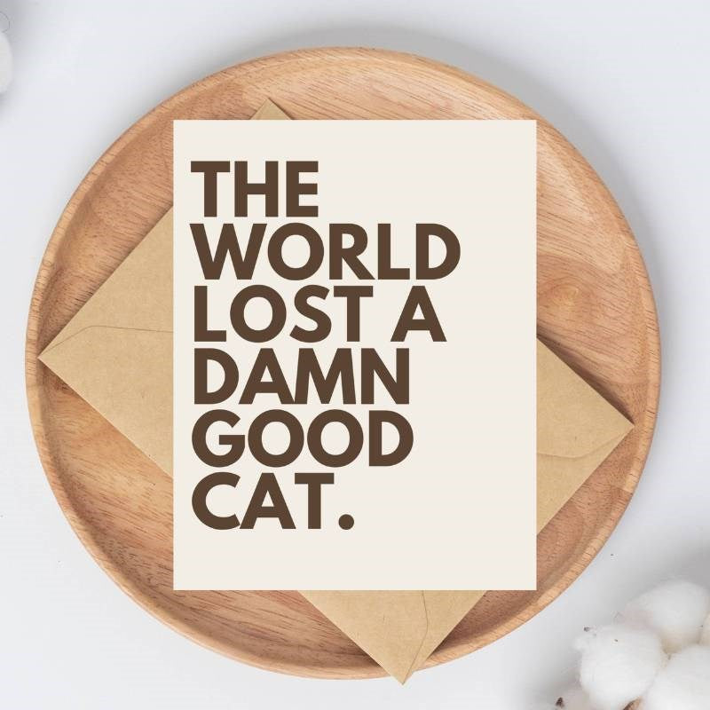Cat Loss Card Pet Sympathy Card