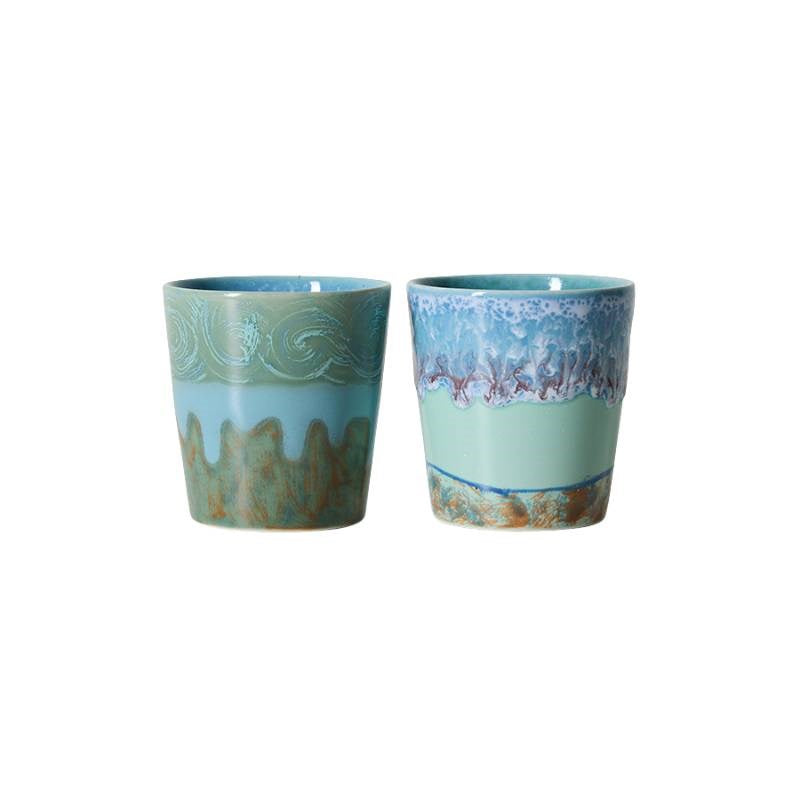 70's Ceramics: Van Gogh Coffee Mugs, set of two, in self portrait
