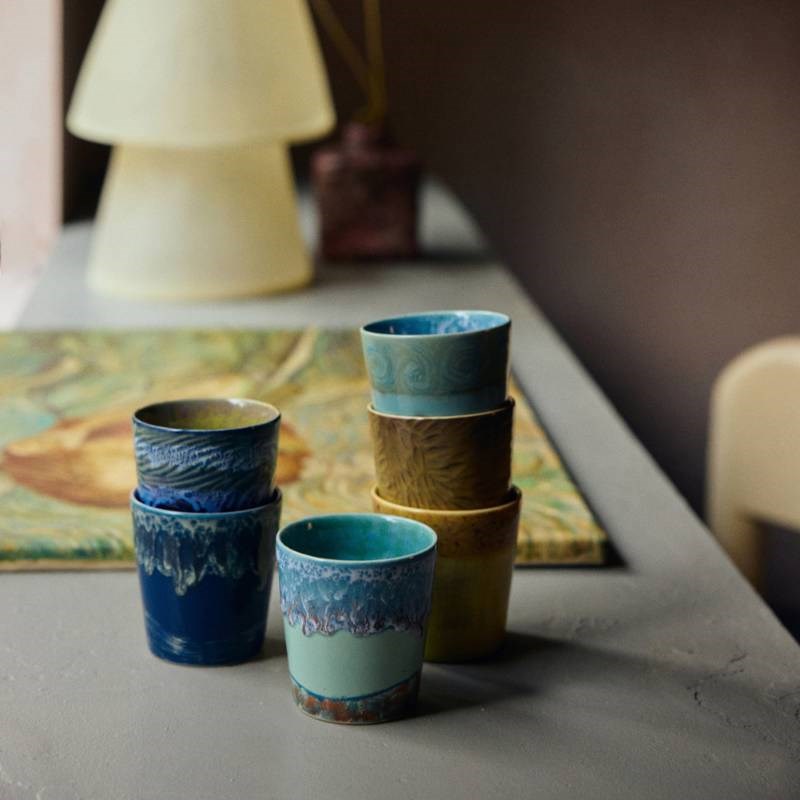 70's Ceramics: Van Gogh Coffee Mugs, set of two, in self portrait
