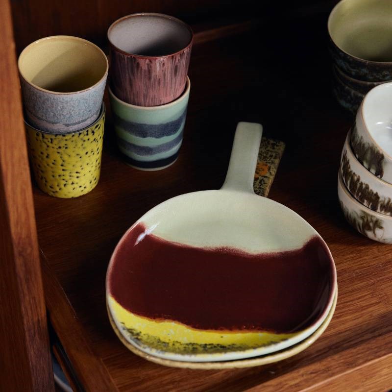 70s Ceramics: Platter in cherry