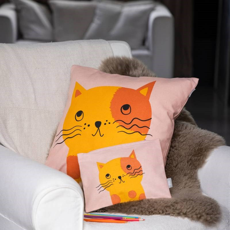Daisy Cat Face Cushion Cover 50cm
