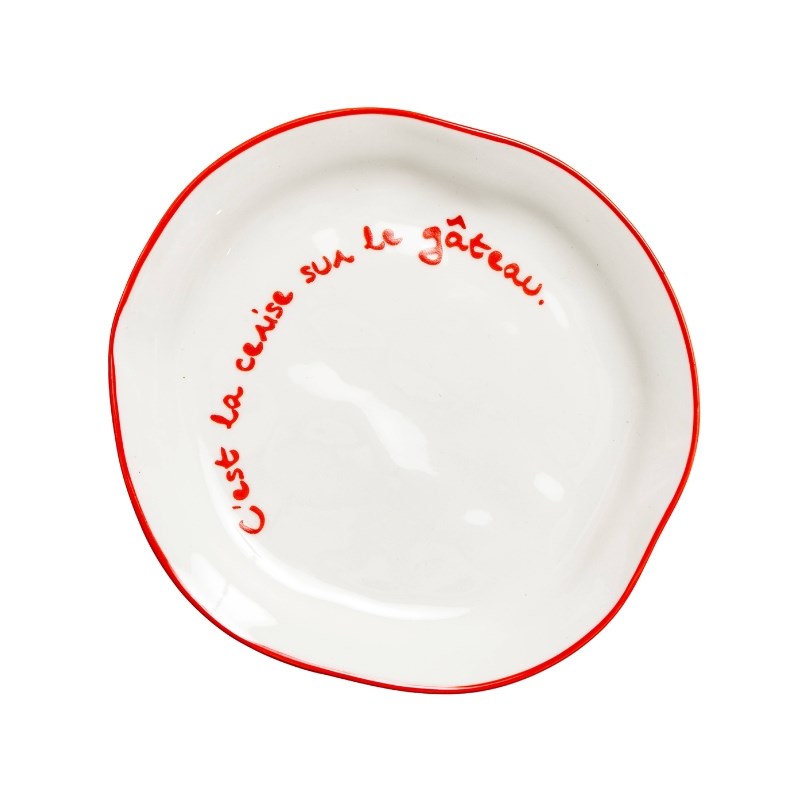 Plate, 20.5cm, "C'est la cerise sur le gateau"