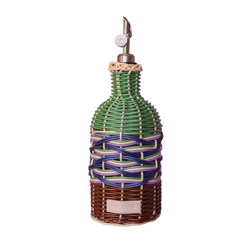 Oil Pouring Bottle in brown, green