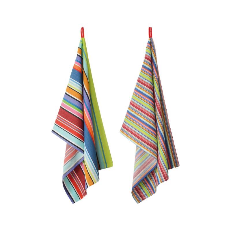 Tea towels, set of 2, in confetti stripe