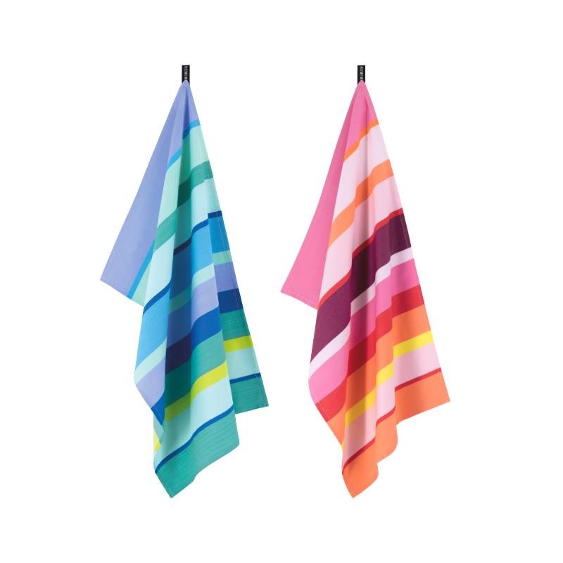 Tea towels, set of 2, in boardwalk stripe