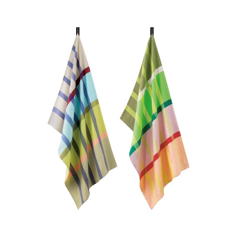 Tea towels, set of 2, in orchard check