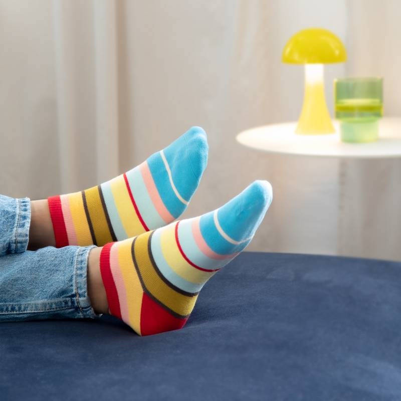 Sneaker Socks Box 13, set of 13 in pastel stripe, size 41-46
