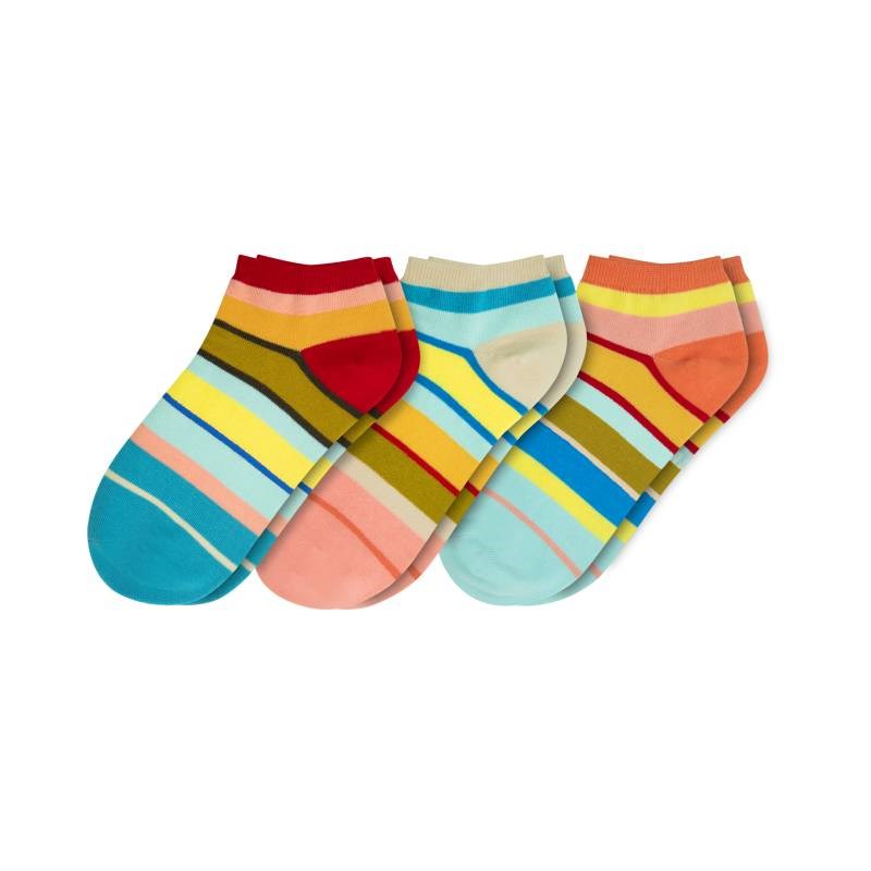 Sneaker Socks Box 3, set of 3 in pastel stripe, size 36-41