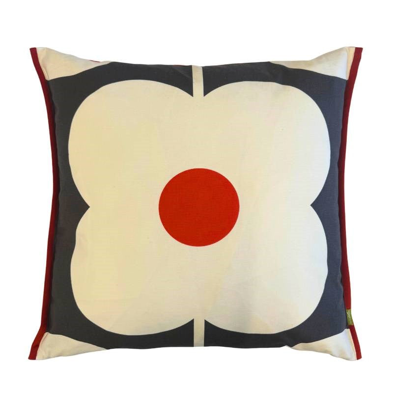 Abacus Flower Cushion cover 60cm in tomato red
