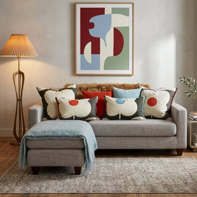 Abacus Flower Cushion cover 60cm in tomato red