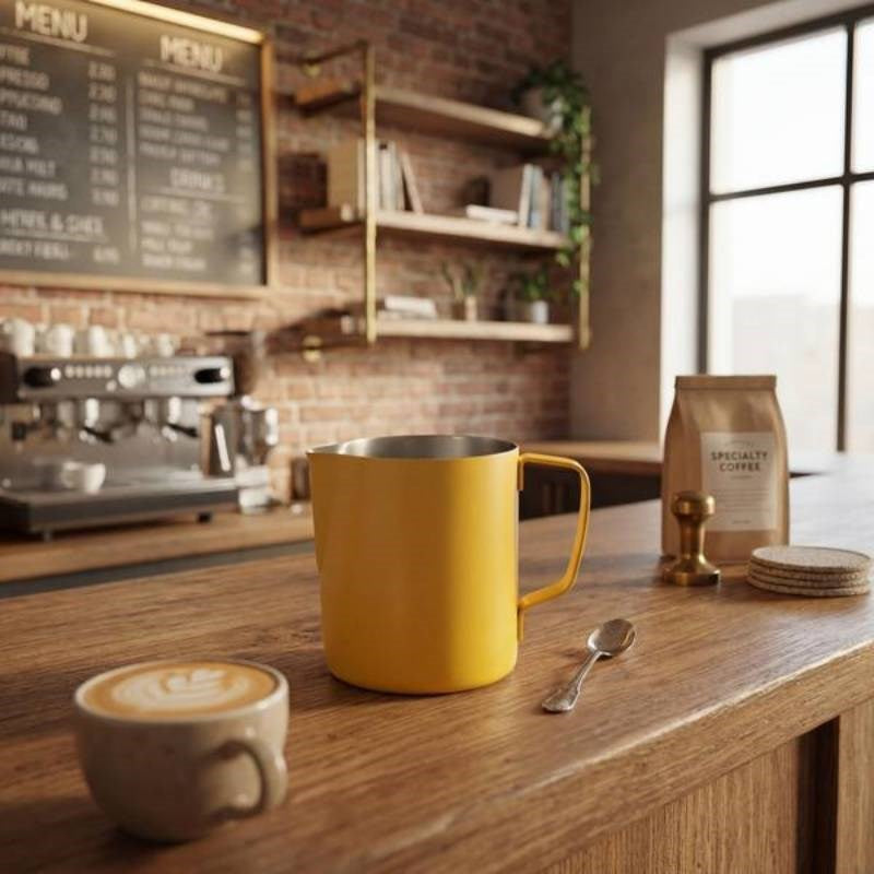 Milk Frothing Jug 600ml in yellow