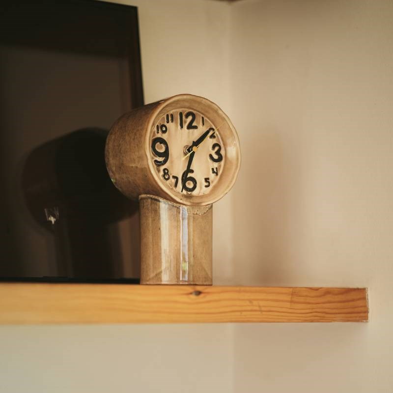 Retro Ceramic Clock in cream