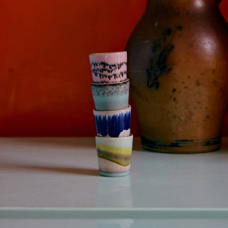 70's Ceramics Egg Cups, set of 4 in vibrance