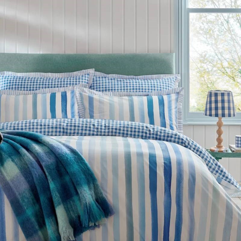 Sunday Stripe Oxford Pillowcase Pair in blue
