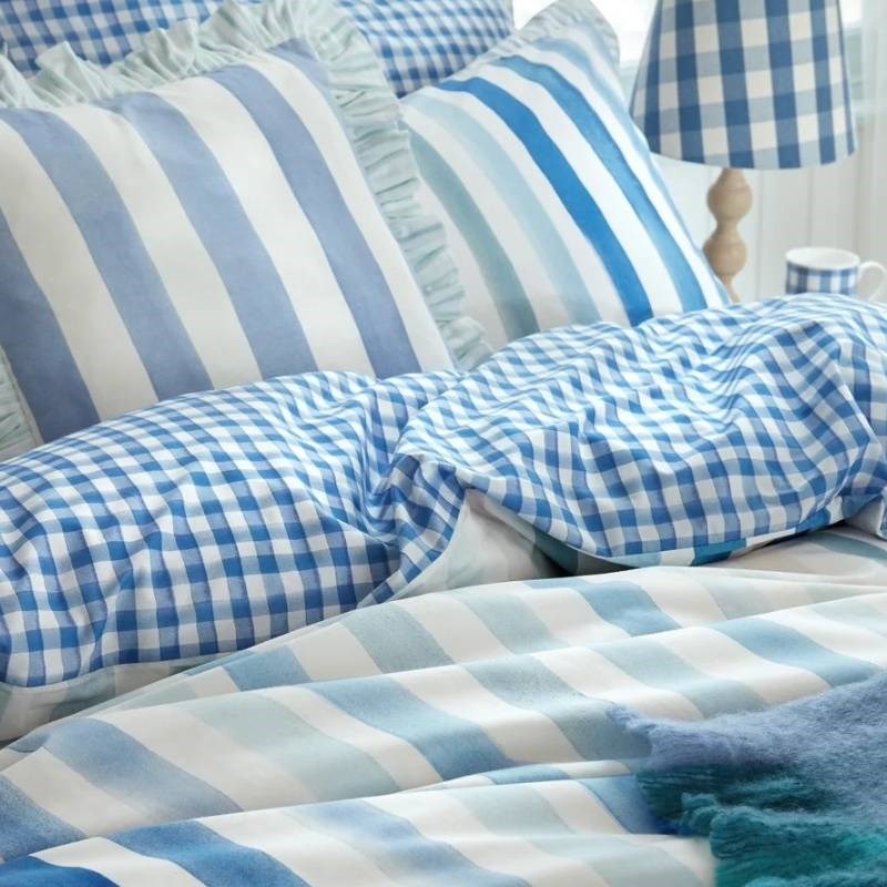 Sunday Stripe Oxford Pillowcase Pair in blue
