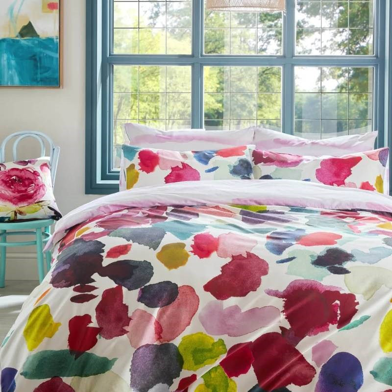 Abstract Standard Pillowcase Pair in fuchsia