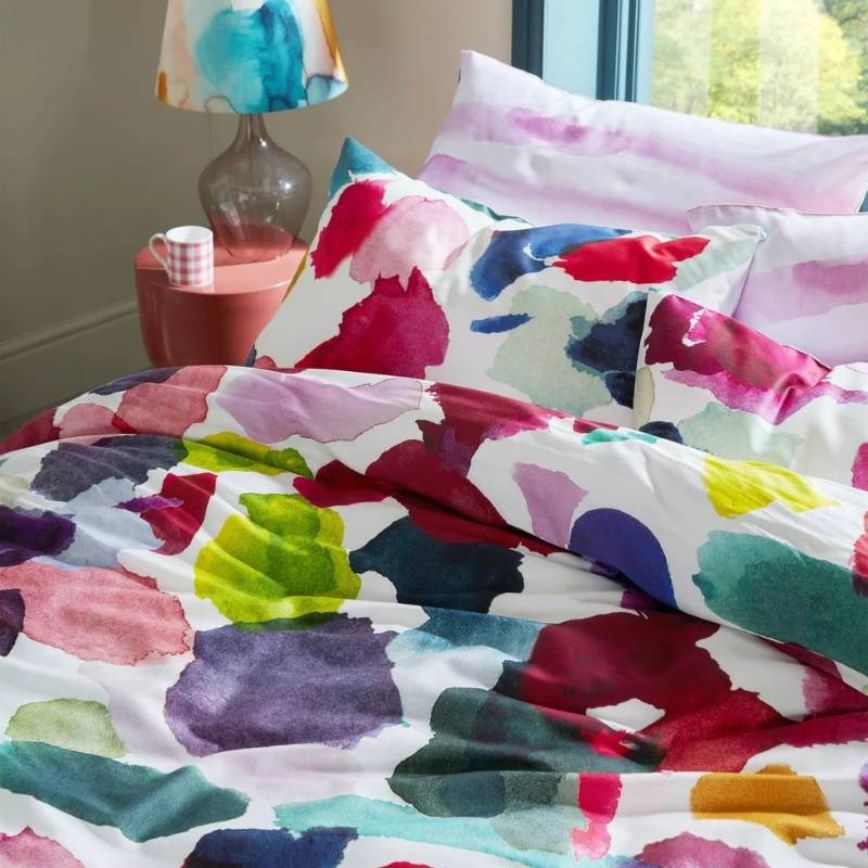 Abstract Standard Pillowcase Pair in fuchsia