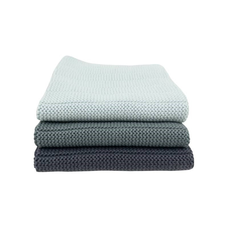 Frosted Dew Organic Knitted Dishcloths - set of 3
