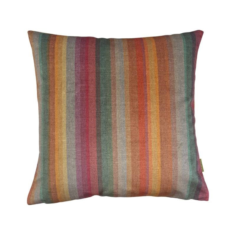 Mid Century Stripe Velvet Cushion Cover 43cm in soft jewels