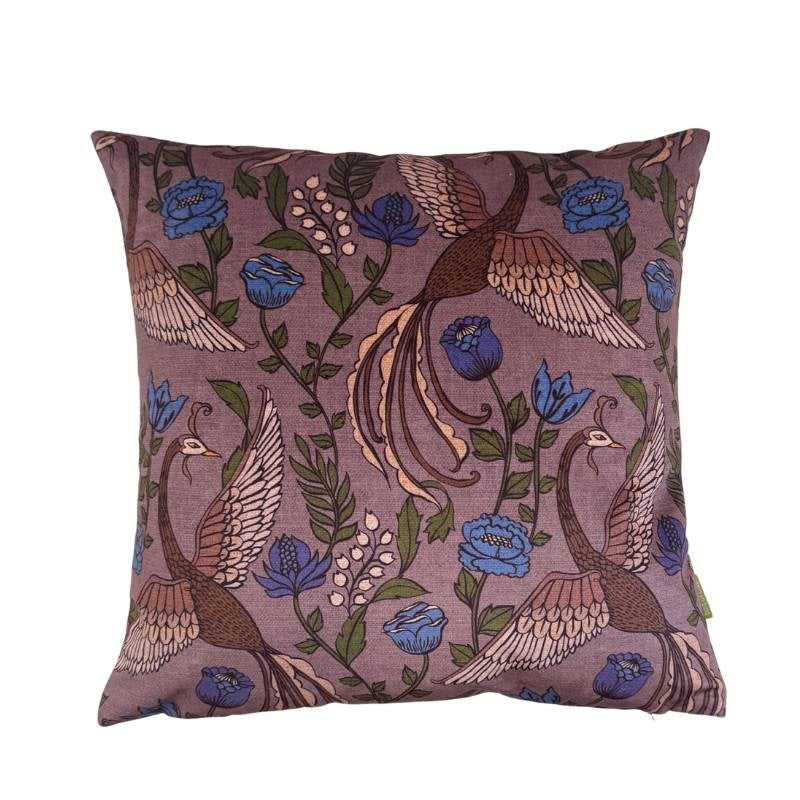 Phoenix Garden Velvet Cushion Cover 43cm in fawn