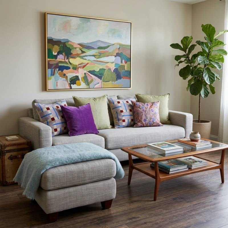 Phoenix Garden Velvet Cushion Cover 43cm in fawn