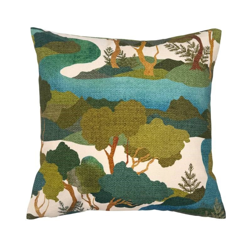 The River Cotton Cushion Cover 45cm in cream