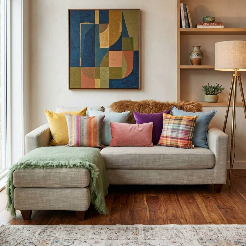 Hinterland Plaid Velvet Cushion Cover 43cm