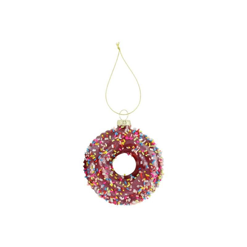 Glass Christmas Decoration Donut