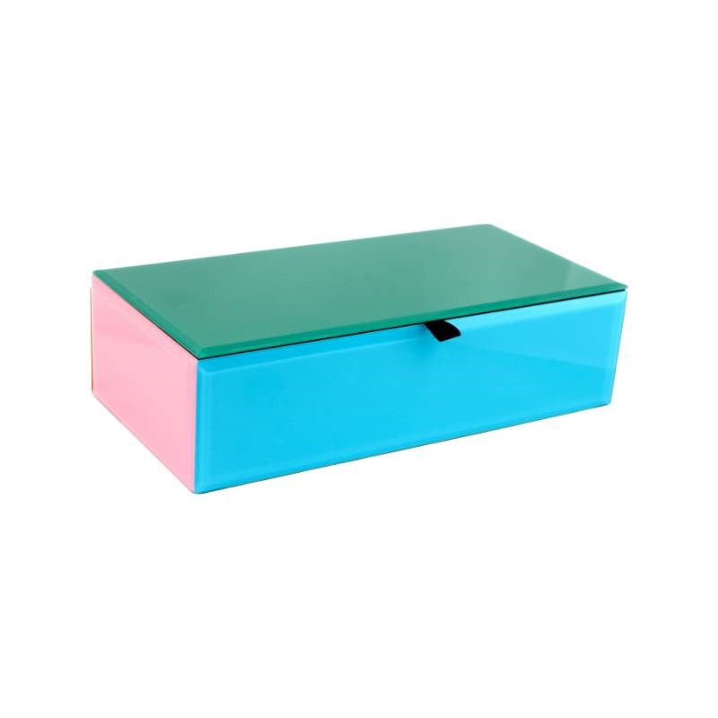 Colour Fusion Glass Box in green, blue, pink