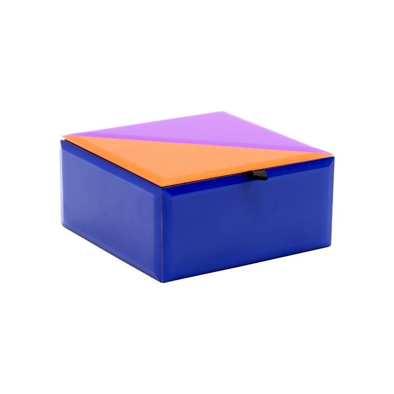 Colour Fusion Glass Box in purple, orange, blue