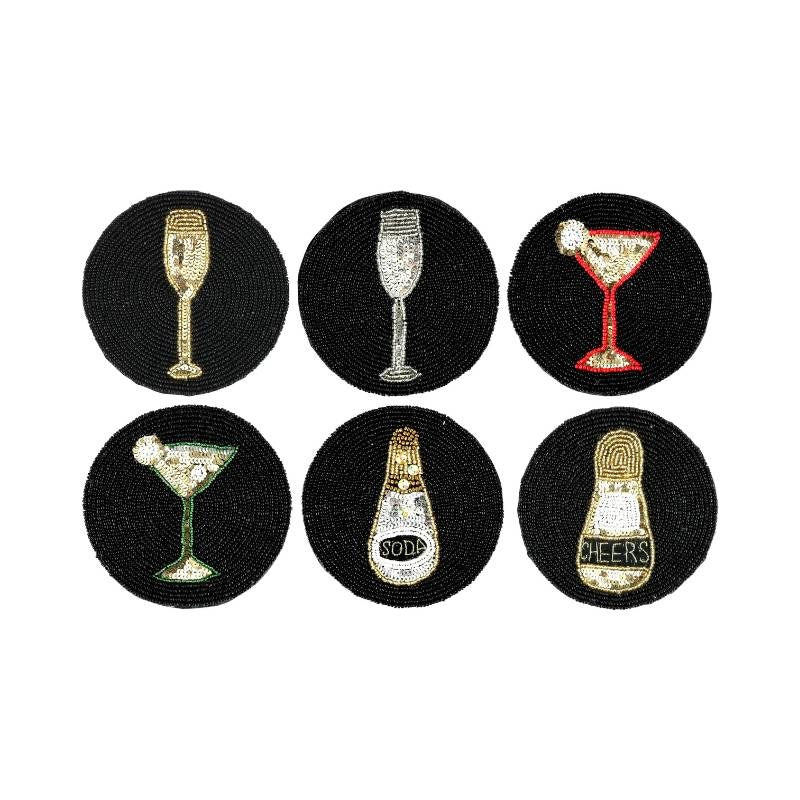 Bottles Beaded Coasters, set of 6