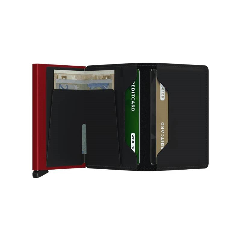 Secrid Slimwallet, matte, in black and red