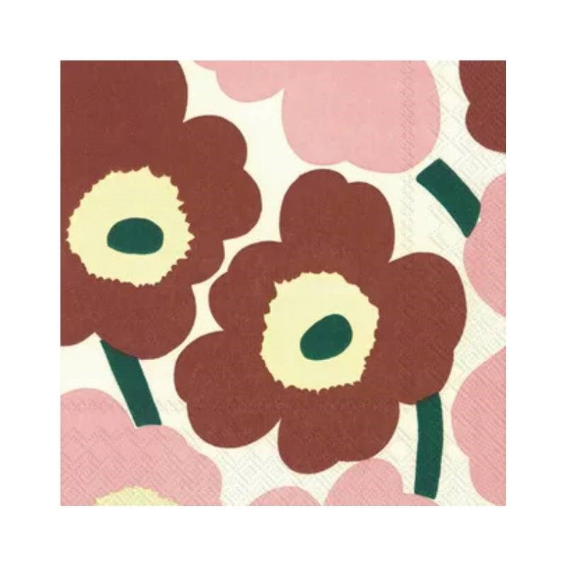 Serviettes in Unikko Brown Rose
