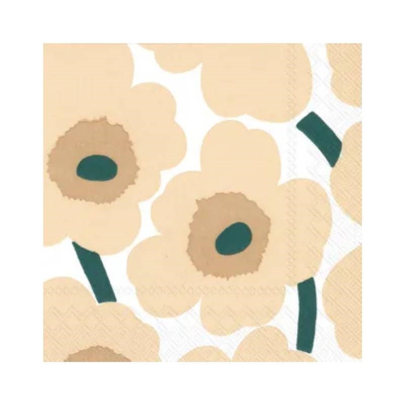 Serviettes in Unikko Linen Green