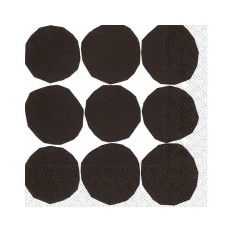 Serviettes in Kivet Black White