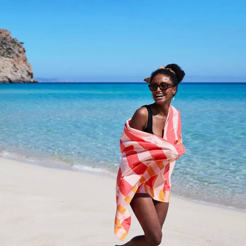 Clubhouse Collection Beach Towel in raspberry road