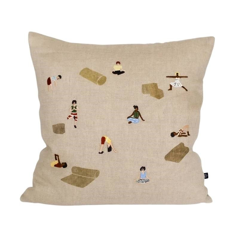 Yoga Embroidered Cushion Cover 45cm